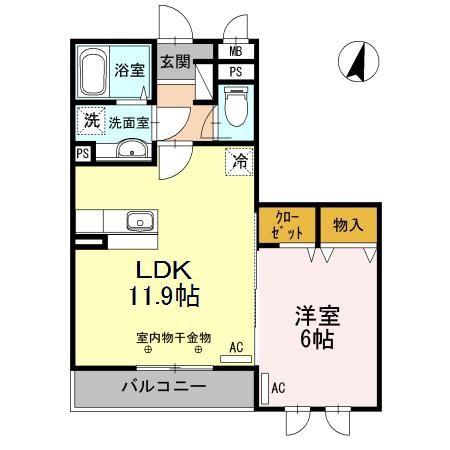 ルミエール(1LDK/3階)の間取り写真