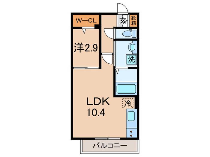 REFINO(1LDK/2階)の間取り写真
