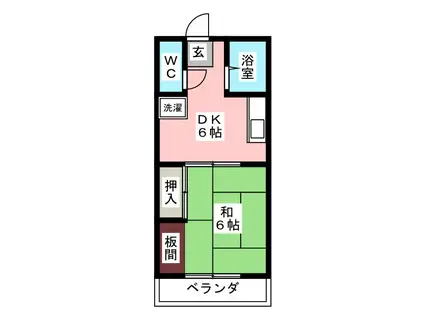 佐藤ビル(1DK/3階)の間取り写真