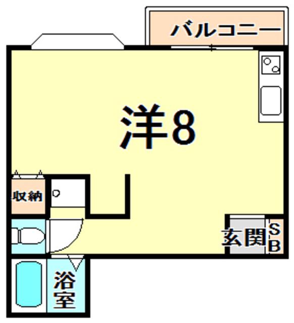 サンロイヤルアズマヤ(ワンルーム/2階)の間取り写真