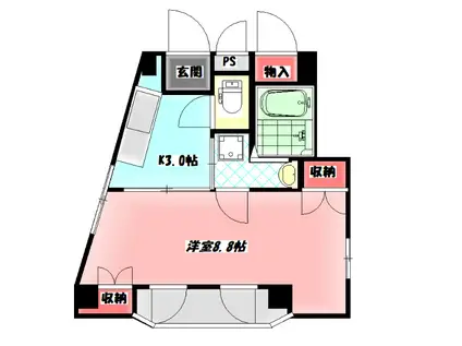 メゾン・ド・リベルテIII(1K/2階)の間取り写真