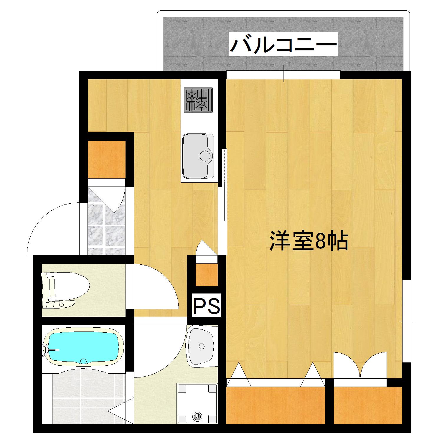 PALMSPRINGS矢口(1K/1階)の間取り写真