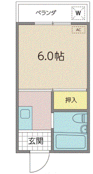 豊西コーポ(1K/2階)の間取り写真