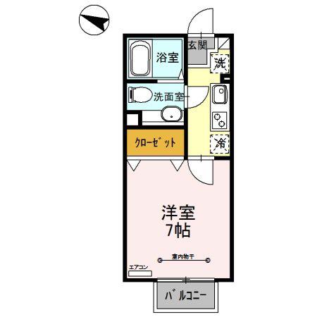 PARTERRE(1K/1階)の間取り写真