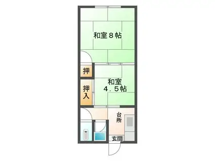 中川アパート(2K/2階)の間取り写真