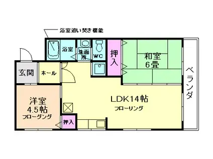 ハイツ百楽荘(2LDK/1階)の間取り写真