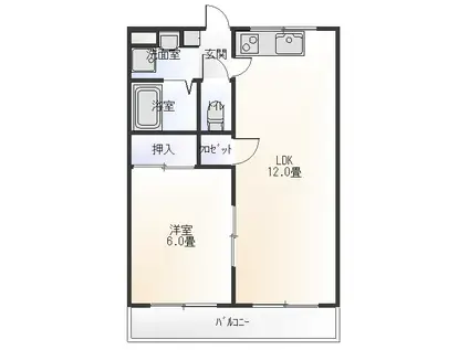 フォレスト1(1LDK/2階)の間取り写真