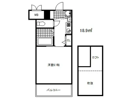 エステムコート三宮イーストポルトマーレ(1K/9階)の間取り写真