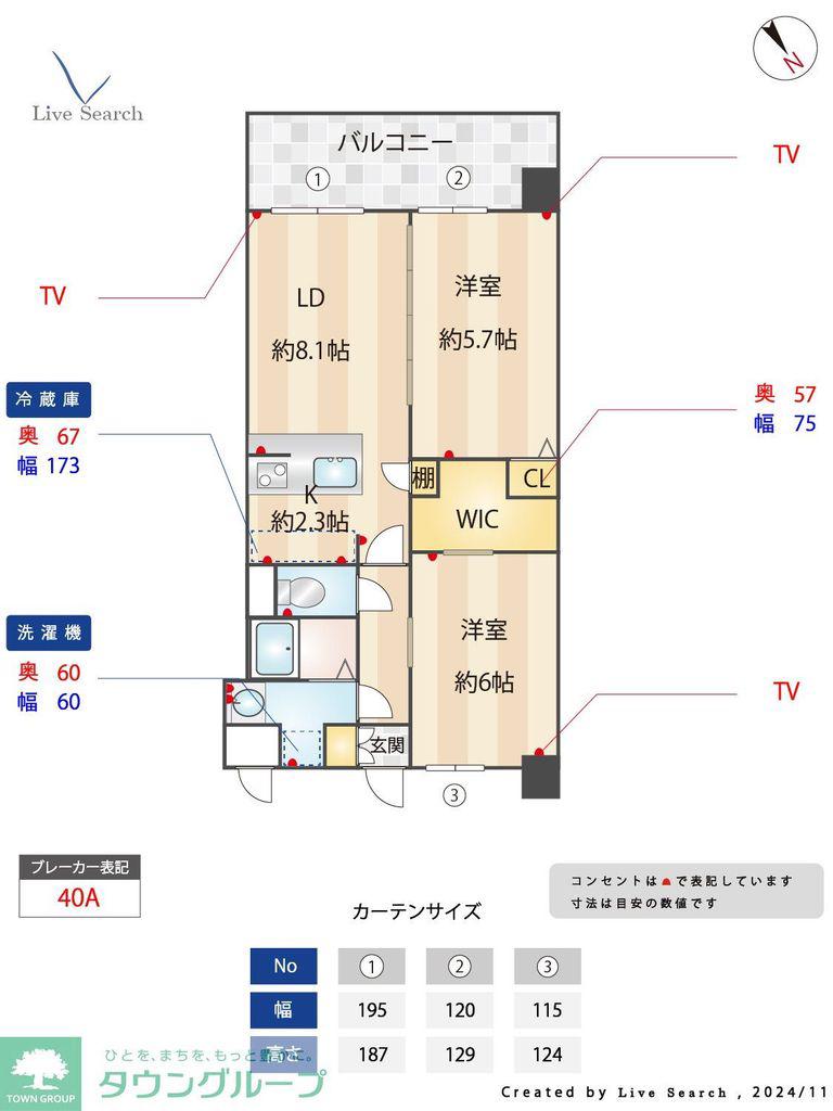 S-RESIDENCE博多駅南AFFORD(2LDK/3階)の間取り写真