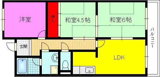 コンフォートステージII(3LDK/3階)の間取り写真