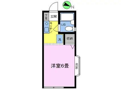パレ玉川学園(1K/2階)の間取り写真