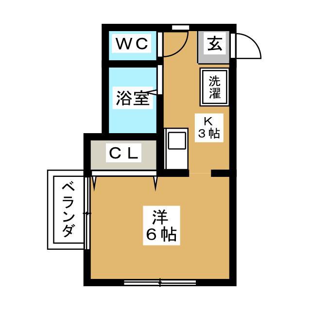 ガーデンハイツ秀(ワンルーム/1階)の間取り写真