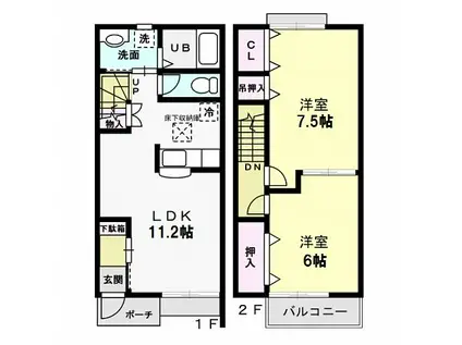 メゾン SMILE III(2LDK/1階)の間取り写真