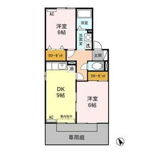 セジュール波須 A棟(2DK/1階)の間取り写真