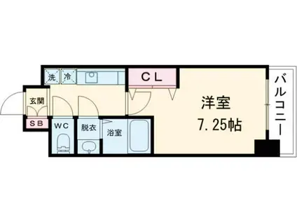 LUXEなかもず(1K/2階)の間取り写真