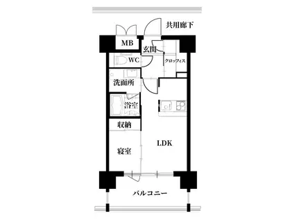 IN SHAPE港(1LDK/3階)の間取り写真