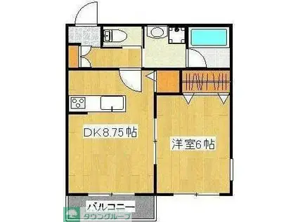 ベルアート(1LDK/2階)の間取り写真