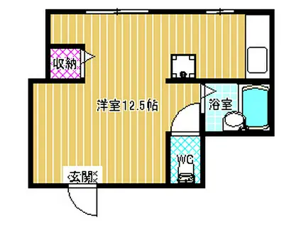 エルヴェウエダ(ワンルーム/1階)の間取り写真