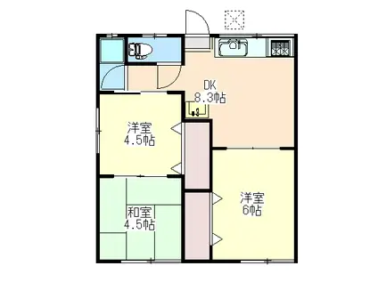 コーポ大尾(3DK/1階)の間取り写真