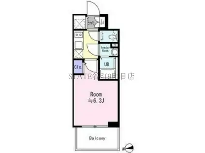 エスリード ザ・グレア大阪(1K/6階)の間取り写真