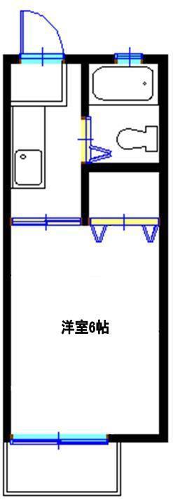 サンシティ三木(1K/2階)の間取り写真