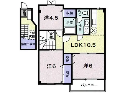 フロレスタI(3LDK/2階)の間取り写真