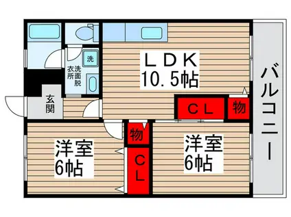 パークサイドハイツ(2LDK/4階)の間取り写真