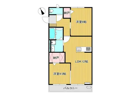 ユーコートIII(2LDK/2階)の間取り写真