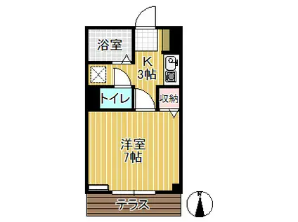 メゾン栄町(1K/1階)の間取り写真