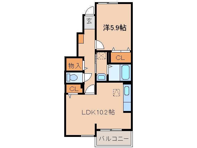 コルテーゼ II(1LDK/1階)の間取り写真