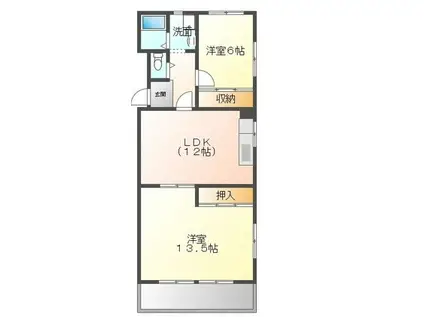 晴真マンション(2LDK/3階)の間取り写真
