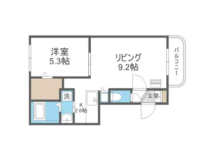 グランメール 本郷公園(1LDK/1階)の間取り写真