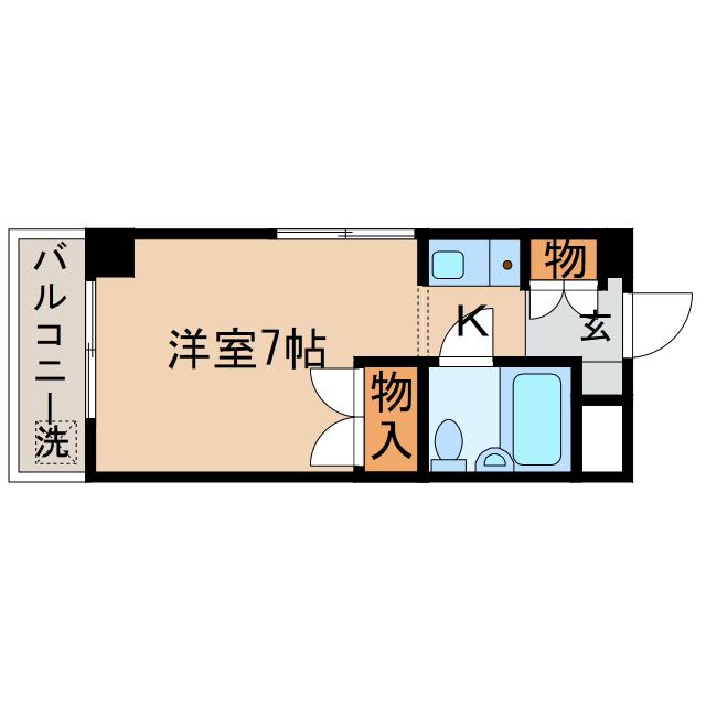 アルファ藤塚町(ワンルーム/4階)の間取り写真