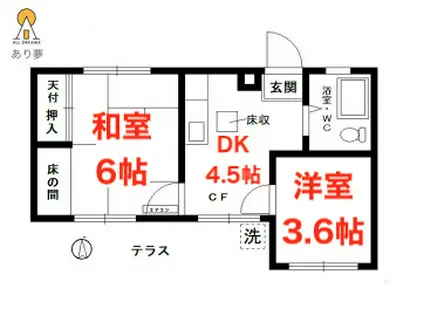 タイニーフラッツ84(2K/1階)の間取り写真
