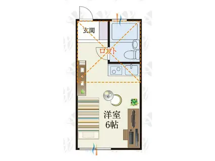 BCASA入間長瀬RE-BORN(ワンルーム/1階)の間取り写真