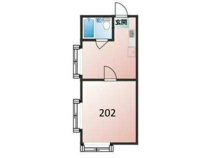 ブラウンコート(1DK/2階)の間取り写真