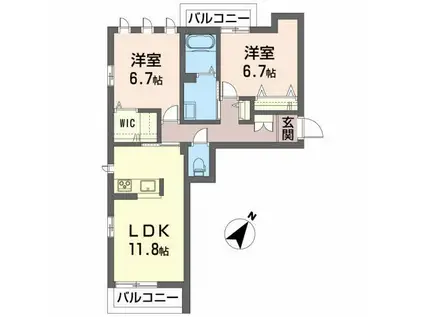 ラルーチェ(2LDK/3階)の間取り写真