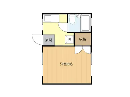 エフパレスII(1K/1階)の間取り写真