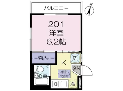 ケーワンハウス(1K/1階)の間取り写真