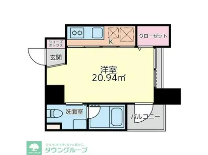 CS1913(ワンルーム/5階)の間取り写真