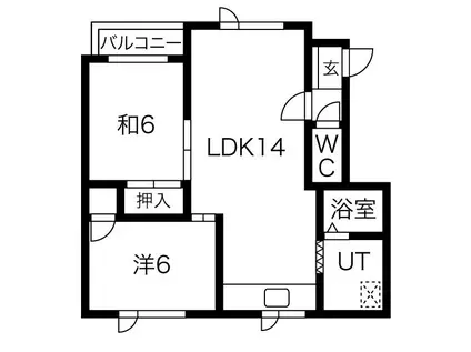 コーポ8・3B(2LDK/2階)の間取り写真