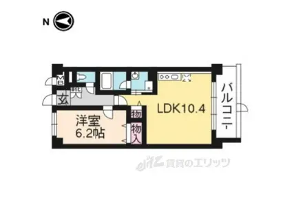 ラフィール(1LDK/6階)の間取り写真
