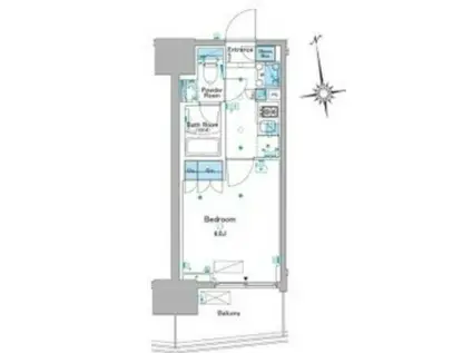 ルフォレンプログレ品川大井(1K/8階)の間取り写真