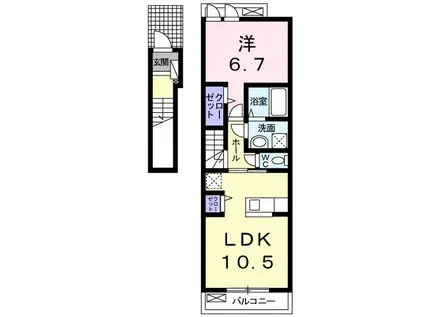 メイ クラール(1LDK/2階)の間取り写真