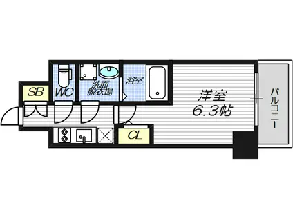 ファステート大阪グリーン(1K/3階)の間取り写真