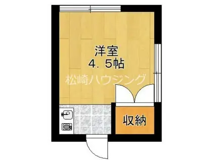 ハイツミハマ(ワンルーム/2階)の間取り写真