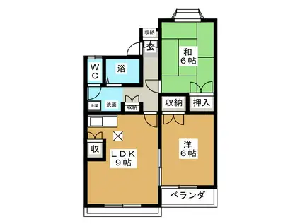 神田ハイツ(2DK/2階)の間取り写真