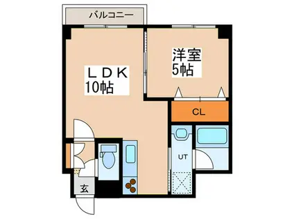リーガルーセント(1LDK/3階)の間取り写真