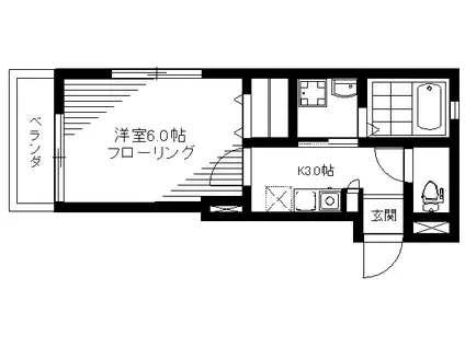 オージェス中野(1K/2階)の間取り写真