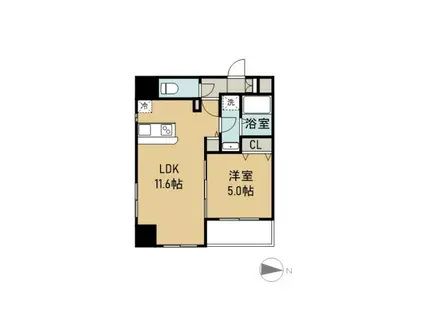 カーサ・スタジオーネ原町(1LDK/2階)の間取り写真